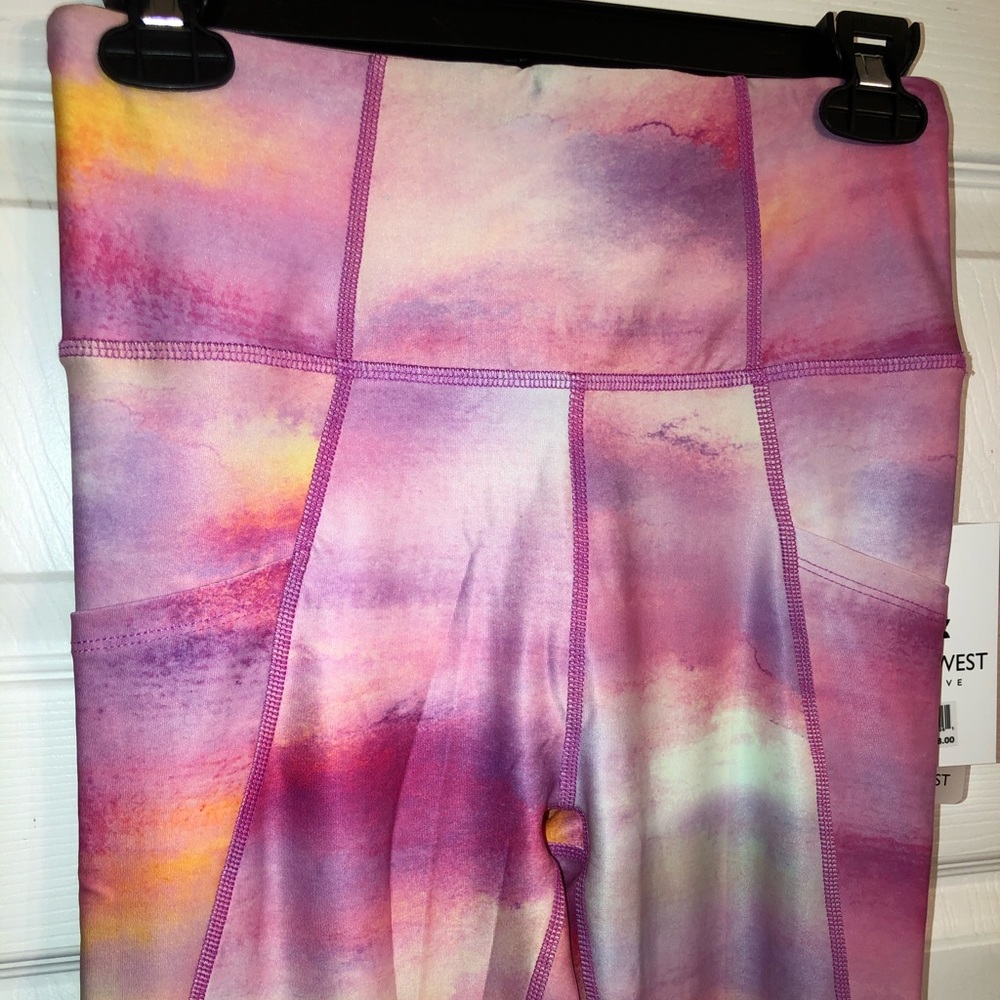 Nine West Pink & Orange Watercolor Leggings - Picture 6 of 6